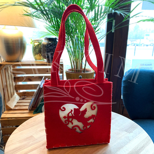 Filcowa torebka `Amorek na Walentynki` duża